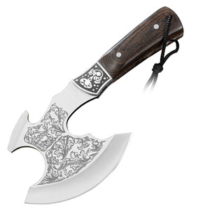 Venta al por mayor personalización Original vikingo Pizza rebanador hacha forjado a mano grado Industrial hacha mango de madera Funda de cuero - Product Image 6