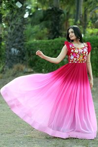 Designer <b>Gown</b> Style Reyon Foil Printed New Design Kurtis for <b>Ladies</b> - Product Image 5