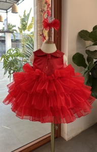 Nhung Nguyen princesa vestido niñas alta calidad seda patrón a cuadros Vestido corto hecho Vietnam OEM ODM verano temporada edad 12 años - Product Image 4