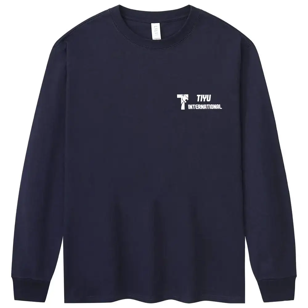 Heren Lange Mouwen Casual Jin Effen Hoeveelheid 2023 Bedrukt Logo Custom Borduurwerk Ademend Katoen Spandex Jersey Dip Geverfd T-Shirt