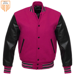 Veste universitaire à col montant de haute qualité en gros d'usine, logo frontal, motif uni, tissu en laine, hiver, homme - Product Image 3