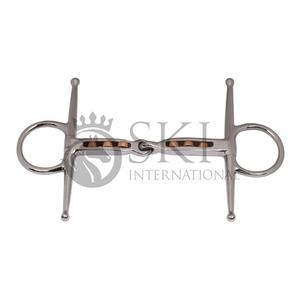 Venta al por mayor de bolas de cobre de articulación única Western Snaffle Bits de acero inoxidable para montar a caballo, pieza de boca OEM Fl Cheek, caballo de gran oferta - Product Image 1