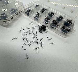 Extensions de cils individuels DIY effet naturel 5D, volume hybride, en fibres synthétiques douces type cachemire, kit de cils segmentés - Product Image 1