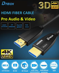 Dtech 35M Vàng Mạ Video 2.0 HDMI-Kabel Hỗ Trợ 4K 60Hz HDR Hoạt Động Sợi Quang Cáp HDMI Cho HDTV PS4 Hometheater - Product Image 5