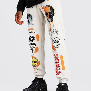 100% Organic Cotton trousers Custom printed logo Casual Trousers Unisex & comfortable Oversize Slim Fit Sweatpants - Product Image 1