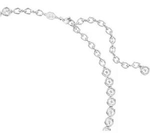 Collection de colliers de tennis classiques Cristaux blancs Plaqué argent Bijoux de conception de lunette gonflée pour le glamour de tous les jours - Product Image 5