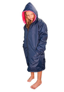 Doublure polaire pour jeunes Parka de bain Sportswear Parka de natation unisexe Parka doublée de serviette manteau compétition polaire imperméable OEM - Product Image 4