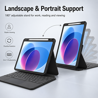 Étui clavier détachable pour tablette avec grand pavé tactile de 4,3 pouces, chargement Type-C et couvercle de charnière dissimulé pour la vente en gros OEM/ODM
