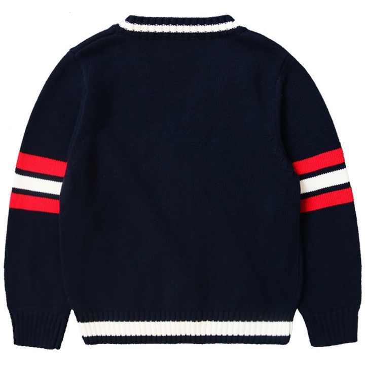 Cheap School College Cardigan Uniform Class Autumn Winter Sweater Outerwear Red White Long Sleeve Knitted Sweater
