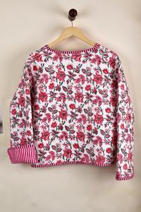 Chaqueta de algodón Kantha hecha a mano, ropa de mujer Abrigo acolchado Reversible, Kimono indio impreso a mano Vintage Boho chaleco, Navidad - Product Image 2