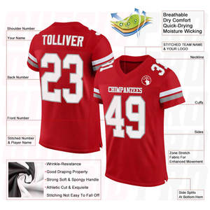 Custom American Football Jersey Mesh Front Logo American Football Jerseys <b>Plus</b> <b>Size</b> Lightweight Durable Team Uniforms <b>Low</b> Tariff - Product Image 4