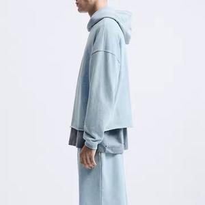 Sweat à capuche pour homme avec broderie, léger, manches longues, pour l'automne en extérieur - MOQ faible, OEM personnalisé - Product Image 4