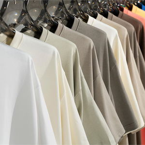 Venta al por mayor 100% puro algodón peso pesado algodón camiseta hombres ropa de calle básica manga corta holgada ajuste relajado verano camiseta - Product Image 4
