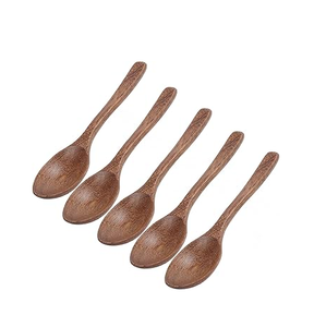 Wood Dinnerware Dessert Spoon Set <b>Mirror</b> Modern Luxury Eco-Friendly Dishwasher Safe Natural Spoons Handcrafted Kitchen Use Low - Product Image 4