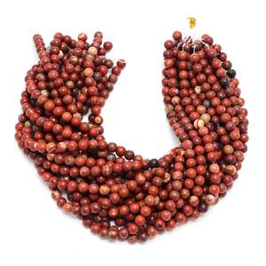 Kamal Gems Natural <b>Red</b> Jasper Gemstone <b>Beads</b> Strand 15 Inches Long Polished Treatment - Product Image 3