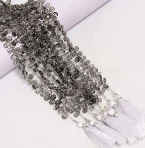 Perles de pierres précieuses de Quartz rutile noir de haute qualité en vrac pour la fabrication de bijoux en vente prix perles de pierre rutile pour la fabrication de bijoux - Product Image 2