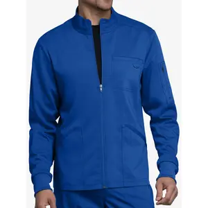 Best Quality Popular Design Men's Stretch Scrub Jackets Workwear Nurse Hospital Uniform Men Warm Up Scrubs Jacket Zip Front