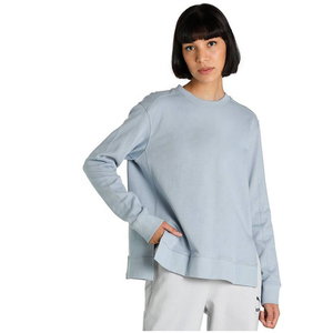 Sweat-shirt en polaire à manches longues pour femmes Logo personnalisé col rond haut en crochet en tricot Design brodé Streetwear solide pour l'hiver - Product Image 1