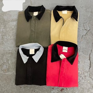 Oem fabricante personalizado para hombre invierno elegante camionero chaqueta de mezclilla personalizada pato lona trabajo bomber chaqueta con cuello de pana - Product Image 2