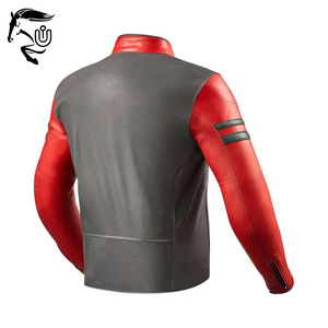 แจ็กเก็ตหนังสำหรับแข่งมอเตอร์ไซค์ขี่มอเตอร์ไซค์สไตล์ใหม่แนวสตรีทคุณภาพสูงกันลมและระบายอากาศได้ดี - Product Image 2