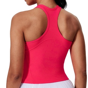 Débardeur femme de haute qualité, nouvelle collection, respirant, col rond, motif uni, jersey polyester/coton, écologique - Product Image 5