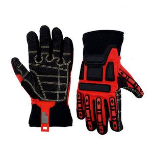 Guantes de seguridad para campos petroleros, antideslizantes, anticortes, palmas, mecánico, nivel de trabajo, 5, seguridad de corte, guantes de agarre firme de algodón resistentes a impactos - Product Image 1