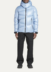 Chaqueta acolchada con cremallera y logotipo frontal con cuello levantado impermeable personalizada para hombre de invierno - Product Image 5