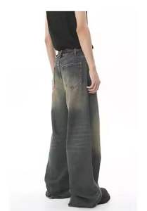 กางเกงยีนส์ทรงหลวมขาตรงสำหรับผู้ชายทรงหลวมขาตรงพิมพ์โลโก้ได้ตามต้องการ - Product Image 2