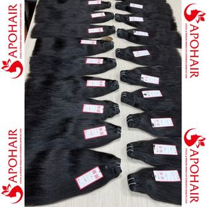 Cabello humano sin procesar Remy, Color negro, calidad superior, de 2 a 3 mechones, Color Natural - Product Image 2