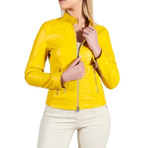 Chaqueta de Cuero para Mujer, Estilo Casual, Color Sólido, Fabricación de Primera Calidad, Cuero Genuino - Product Image 5