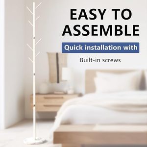 Heavy-Duty 8-Hook Freestanding Metal Coat <b>Rack</b> With Natural Marble Base Modern Stable Coat Hanger Tree for Clothing - Product Image 2