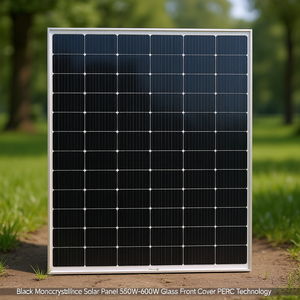 Panneau solaire monocristallin noir 550W-600W avec couvercle avant en verre, technologie PERC - Product Image 3