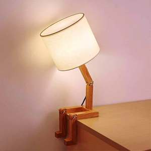 Adjustable Wooden Table <b>Lamp</b> for Bedrooms <b>Vintage</b> Mango Wood Pendant <b>Lamp</b> - Product Image 1