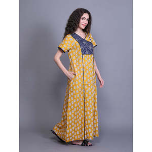 Chemise de nuit 100% coton tissé avec poche latérale, taille élastique, style luxueux, grande taille, thermique, respirante, 3XL, vêtements d'intérieur, ODM - Product Image 3
