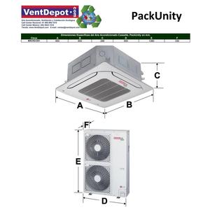 Precio del Aire Acondicionado Cassette, MXCKA-001, 54000 BTU, 4.5 Toneladas - Product Image 3