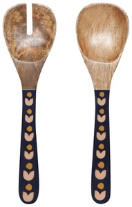High Quality Resin Wood Salad Server Acacia Wooden Serving Spoon Spatula Food Grade Kitchen Accessories Wholesale <b>Sale</b> agate - Product Image 4