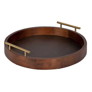 Angular Shape Wooden Serving Tray Metal Handles Food Safe Wooden <b>Kitchenware</b> Tray for Home Hotel & Restaurant Factory Price - Product Image 3