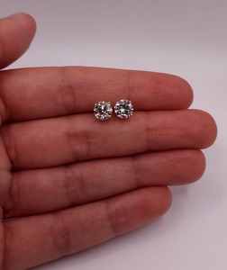 Belle forme ronde laboratoire cultivé diamant boucles d'oreilles bijoux personnalisés excellente coupe meilleur cadeau d'anniversaire pour les femmes - Product Image 3