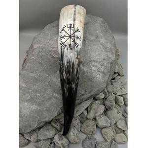 Auténtico Cuerno Vikingo para Beber Hecho de Cuerno de Buey, Hecho a Mano, Animal, Ecológico, Seguro para Alimentos - Product Image 1