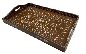 Bandeja para servir con diseño de hojas, precio al por mayor, logotipo personalizado, decoración con incrustaciones de hueso, bandeja para servir, decoración del hogar, utensilios de cocina, bandeja para vajilla - Product Image 5