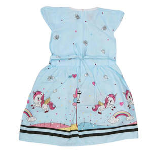 ชุดเดรสปักลายสำหรับเด็กผู้หญิง - สีฟ้า - Product Image 2