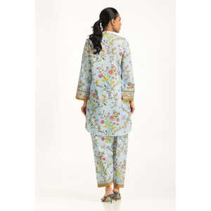 Conjunto Coordinado Estampado Cambric IPST-44986, Casual de 2 Piezas, Shorts y Top, Talla XS, Mangas Tres Cuartos, para Primavera/Verano - Product Image 3