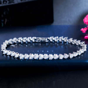 Pulsera DE TENIS Ice Out estilo VS1 Moissanite corte redondo diamante boda aniversario rodio plateado Unisex 925 plata esterlina - Product Image 1