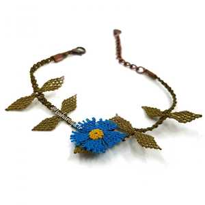 Pulsera Gokce de encaje de aguja azul Diseño elegante de joyería - Product Image 1