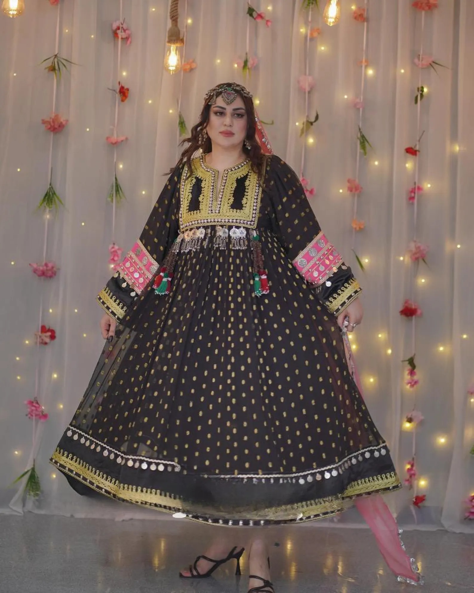 knee length dresses for ladies UNSTITCHED BALOCHI HEAVY EMBROIDERY 3PC LADIES DRESS main image 0