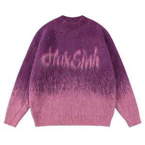 Haute qualité hommes pull pull hiver laine/acrylique respirant personnalisé couleur Logo impression numérique col rond meilleur - Product Image 2