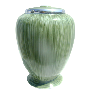 Urna de cremación para adultos de aluminio personalizada más vendida, diseño trasero, ataúd de cenizas de Metal, venta directa para suministros funerarios - Product Image 1