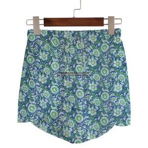 Nuevos Shorts Cruzados de Algodón con Estampado Indigo para Mujer, Colección de Verano para Descansar en Casa, Shorts Cruzados con Estampado de Bloques, Colección Baby Doll para Chicas de Playa - Product Image 3