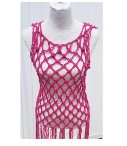 Vêtements de festival en coton bohème de haute qualité, haut court en macramé pour femmes, robe de plage - Product Image 1