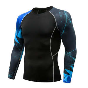 Haute qualité séchage rapide et confortable hommes Rash Guard à vendre personnaliser hommes manches longues Rash Guard pour Fitness Wear BJJ MMA - Product Image 6